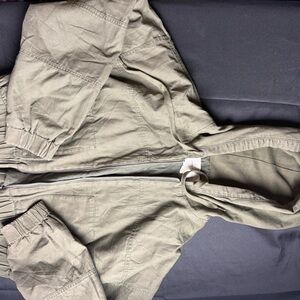 WMs Lg Aeropostale Olive Green Hooded Zip-Up